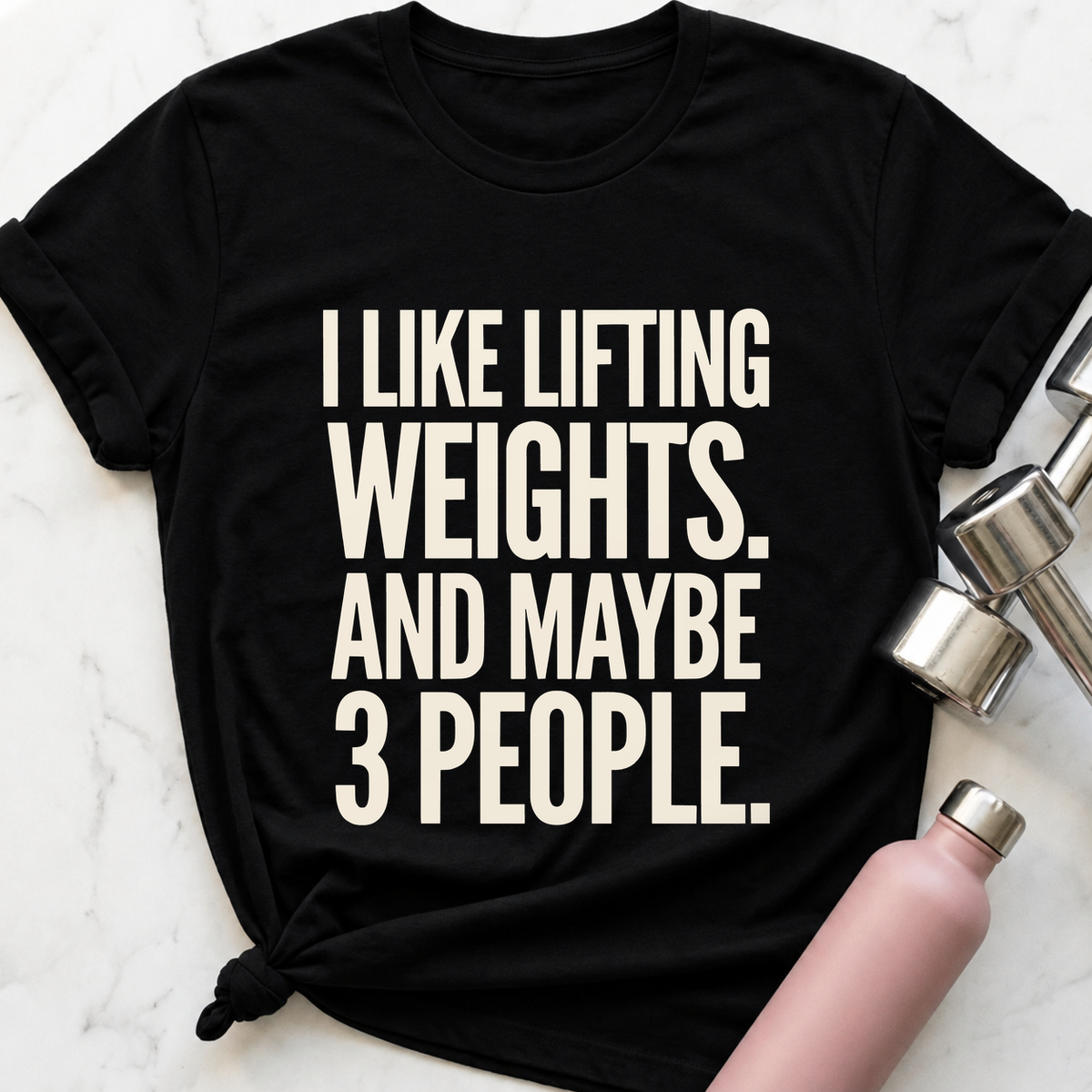 Maybe 3 People Bold T-Shirt — Black