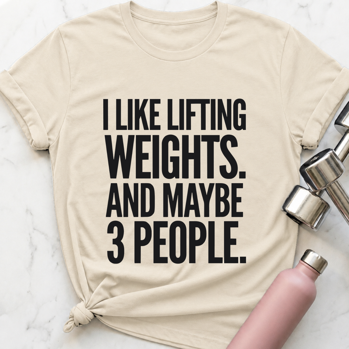 Maybe 3 People Bold T-Shirt — Natural