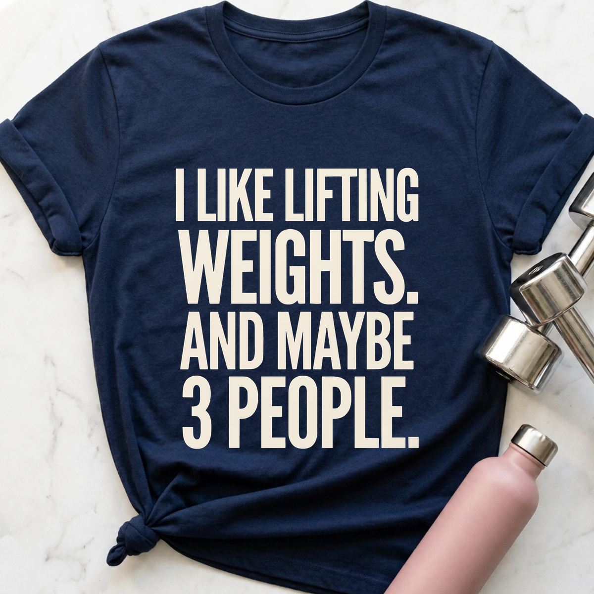 Maybe 3 People Bold T-Shirt — Navy