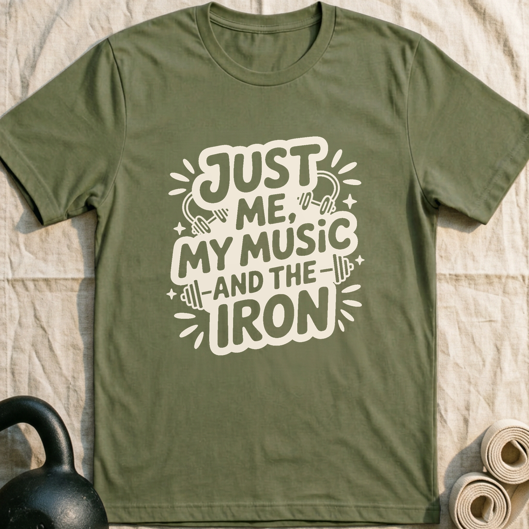 My Music And The Iron T-Shirt — Military Green