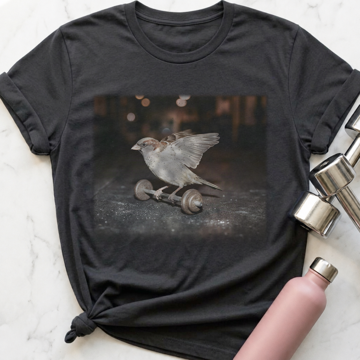 Gym Sparrow T-Shirt — Dark Grey Heather