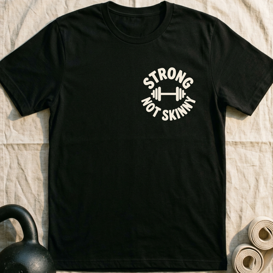 Strong Not Skinny Pocket T-Shirt — Black