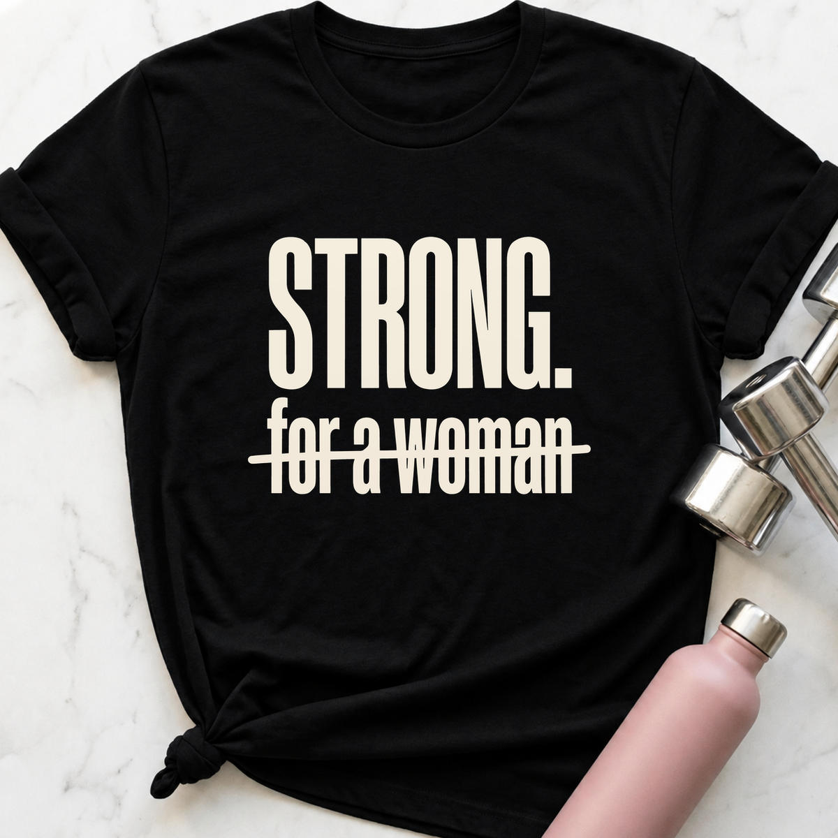 Strong Strikethrough T-Shirt — Black