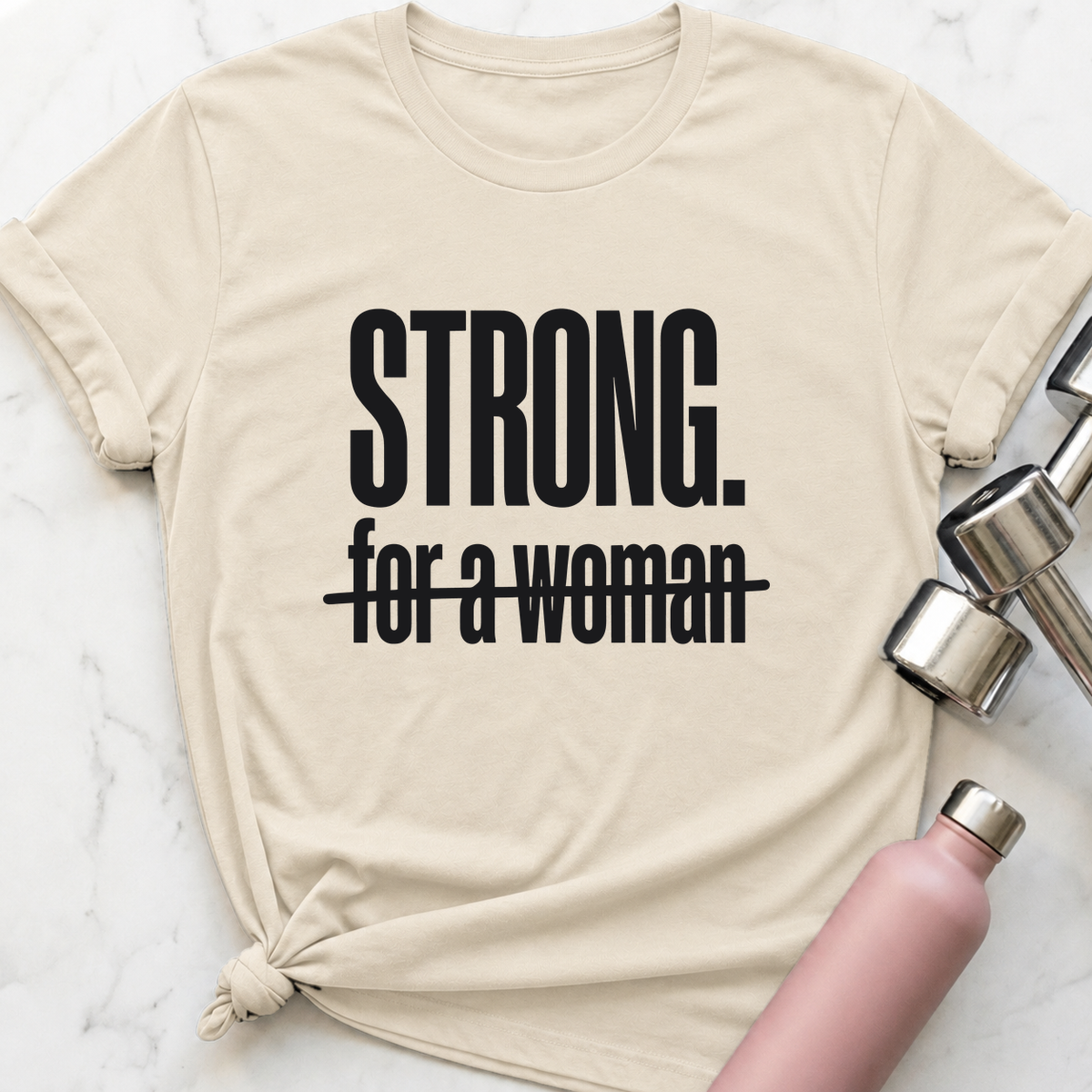 Strong Strikethrough T-Shirt — Natural
