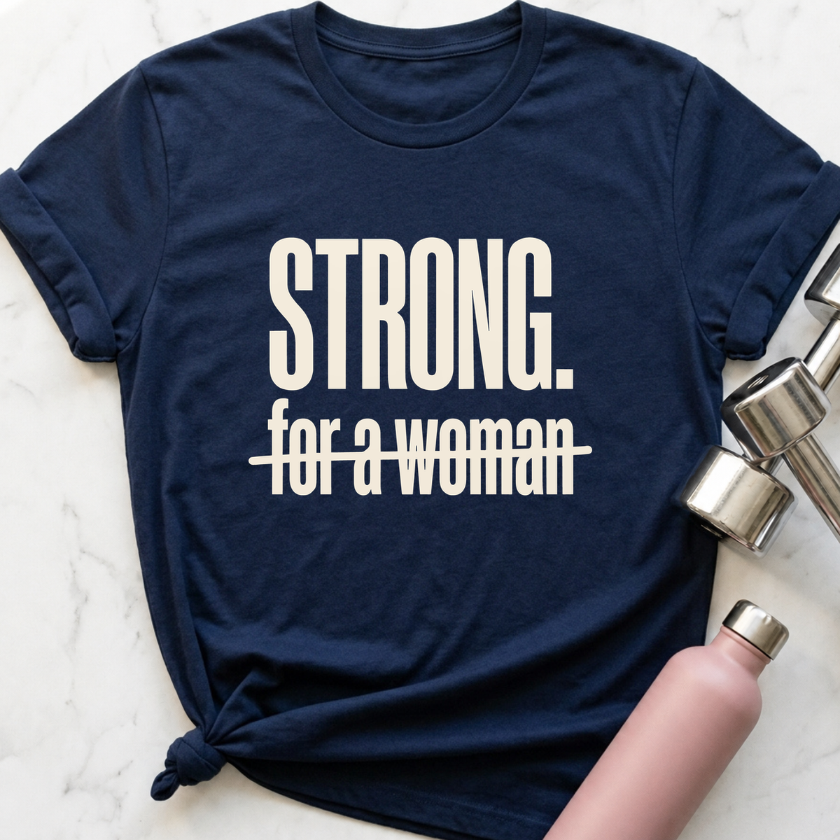 Strong Strikethrough T-Shirt — Navy
