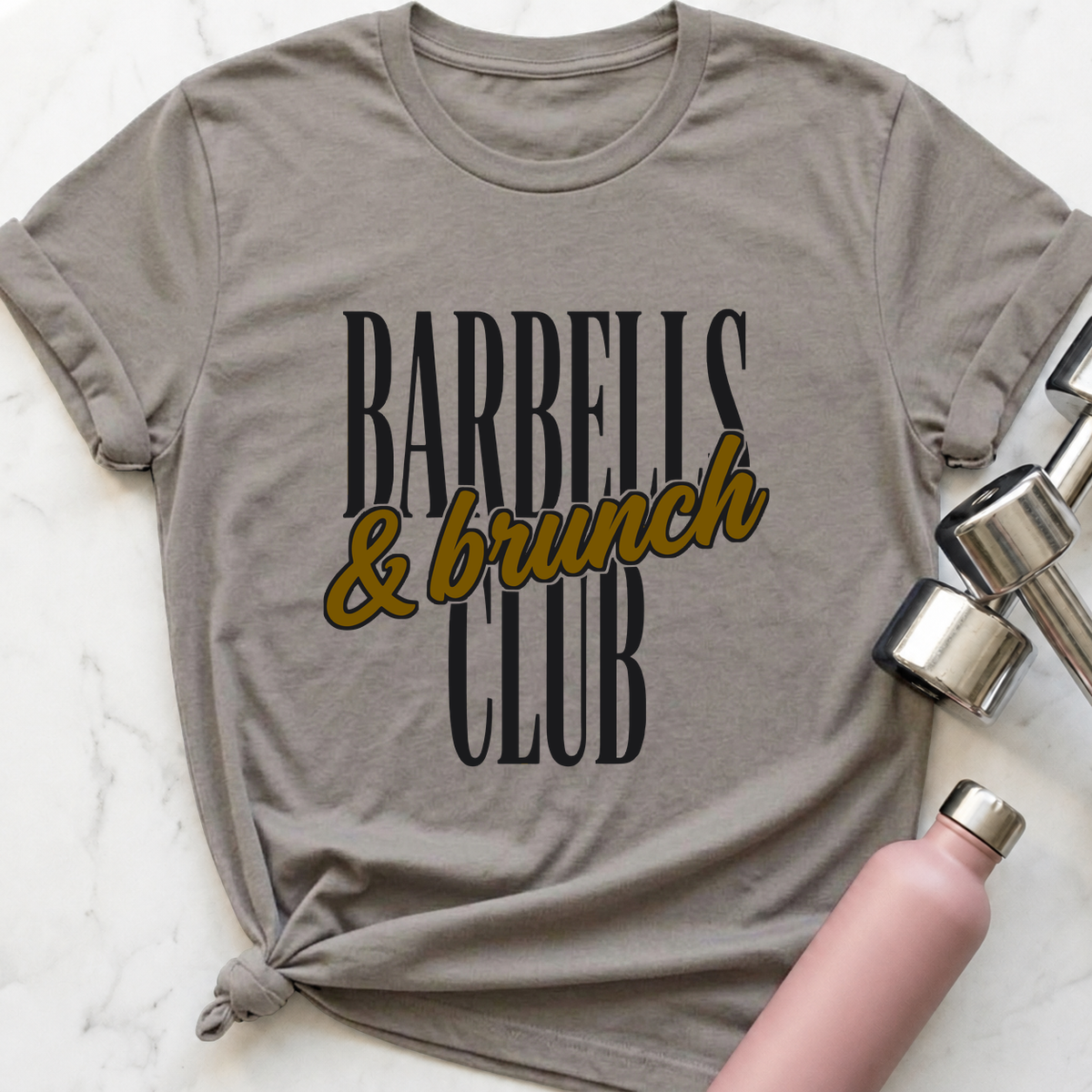 Barbells And Brunch Club T-Shirt — Athletic Heather