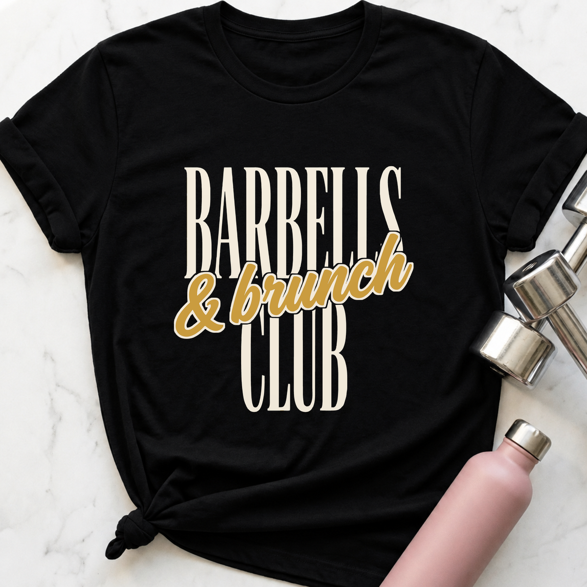 Barbells And Brunch Club T-Shirt — Black