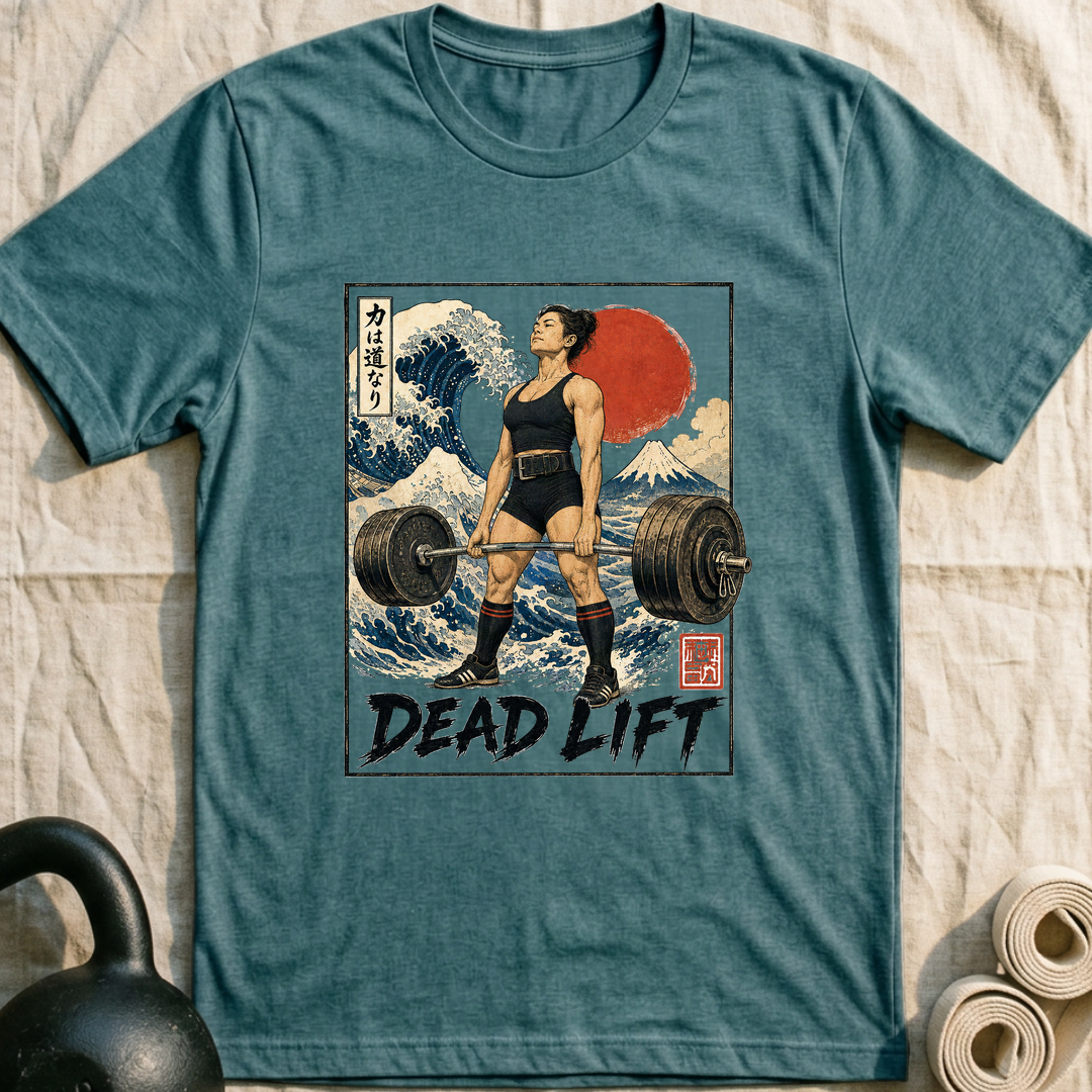 Dead Lift Wave T-Shirt — Heather Deep Teal