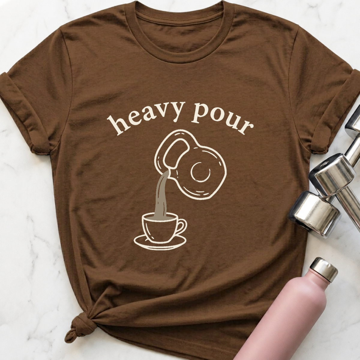 Heavy Pour T-Shirt — Heather Brown