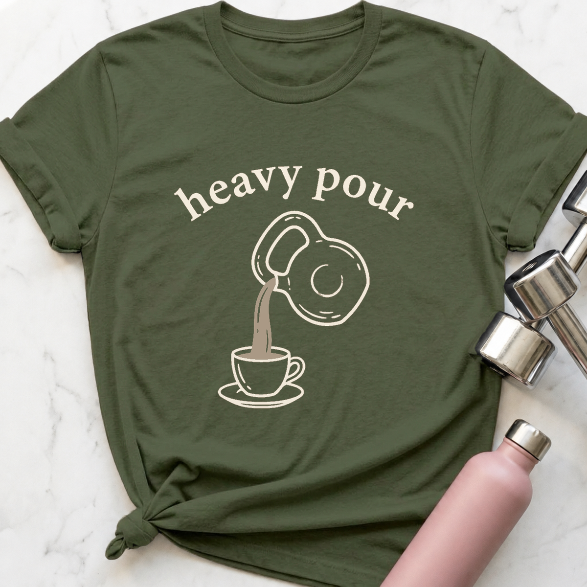 Heavy Pour T-Shirt — Military Green