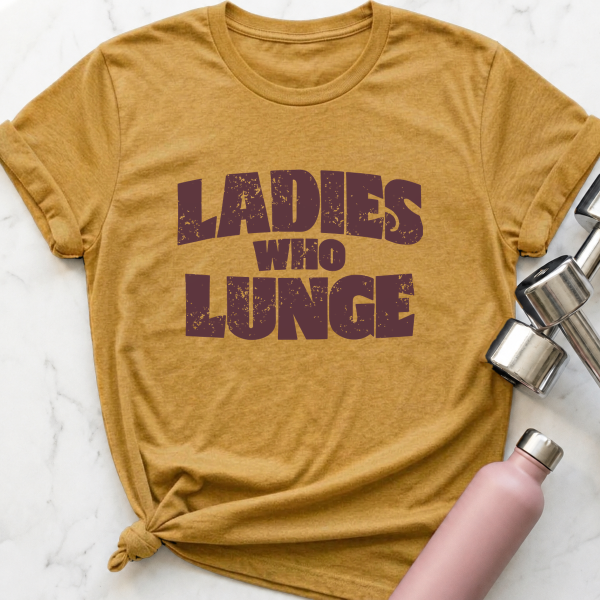 Ladies Who Lunge T-Shirt — Heather Mustard