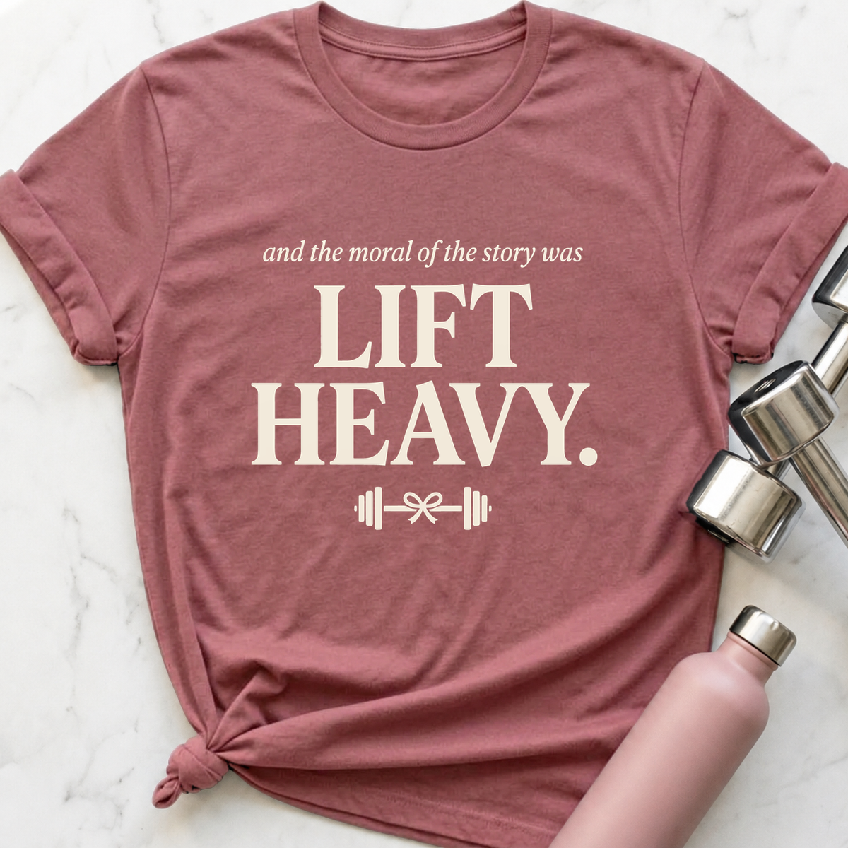 Moral Of The Story Lift Heavy T-Shirt — Mauve