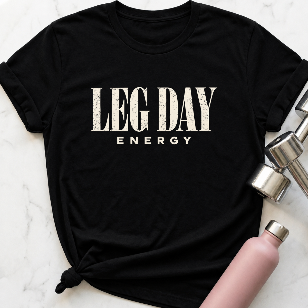 Leg Day Energy T-Shirt — Black
