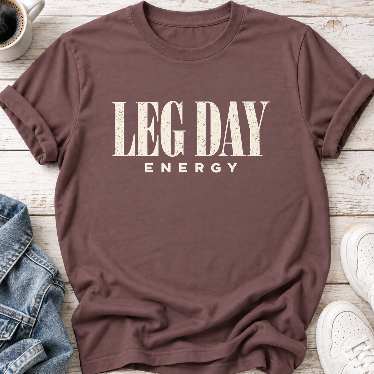 Leg Day Energy T-Shirt — Mauve