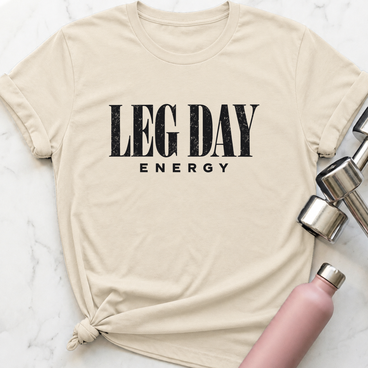Leg Day Energy T-Shirt — Natural