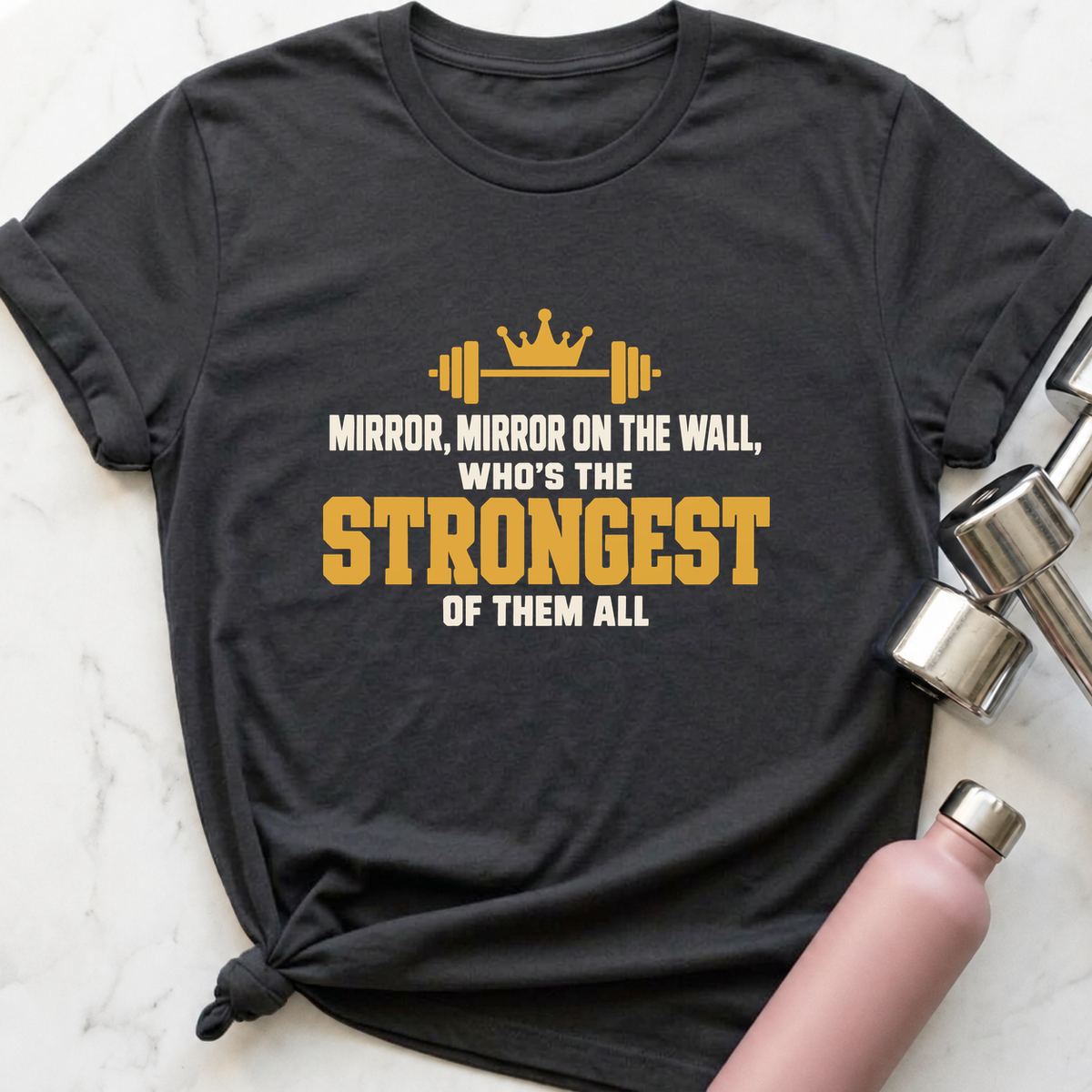 Mirror Mirror Strongest Of Them All T-Shirt — Dark Grey Heather
