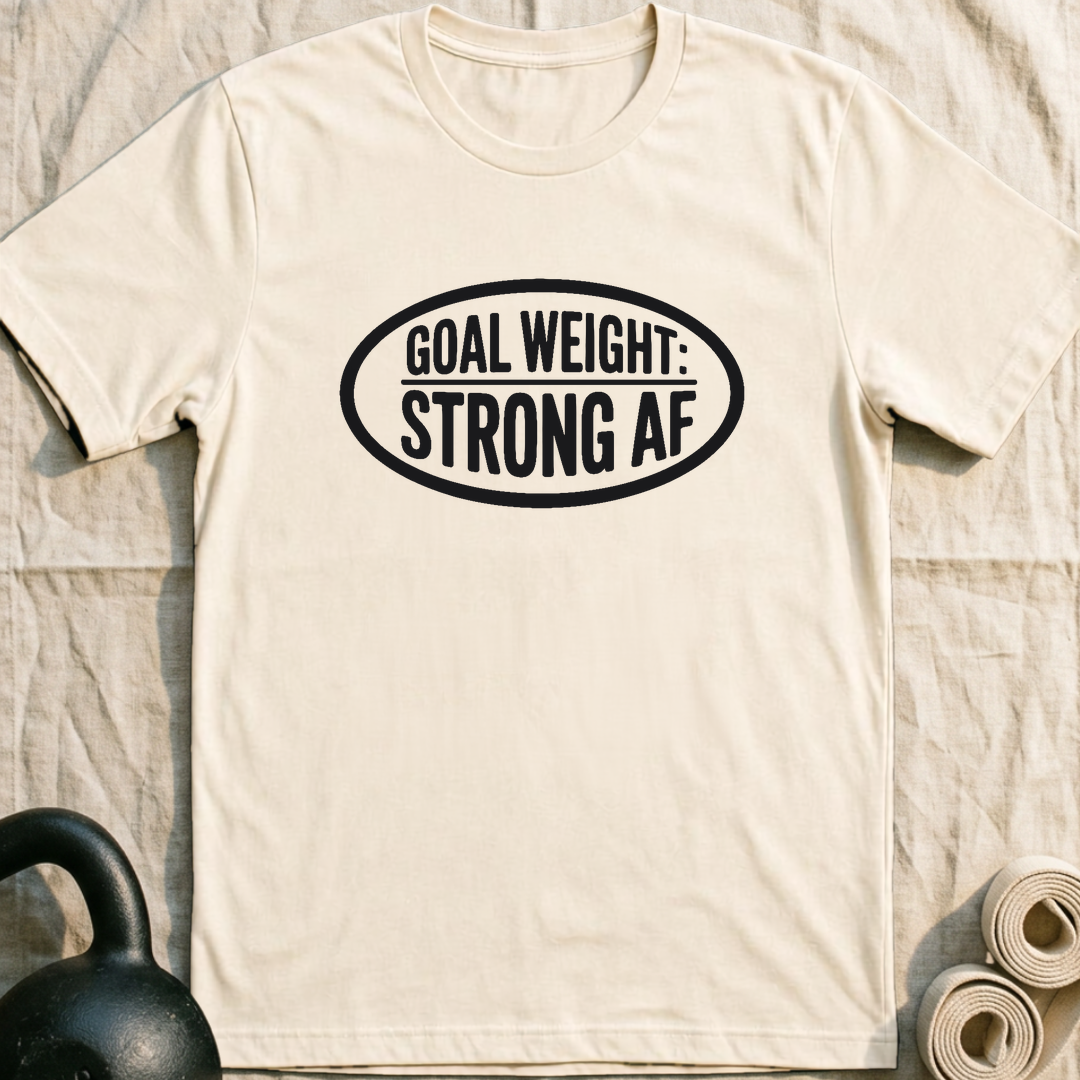 Goal Weight Plate T-Shirt — Natural