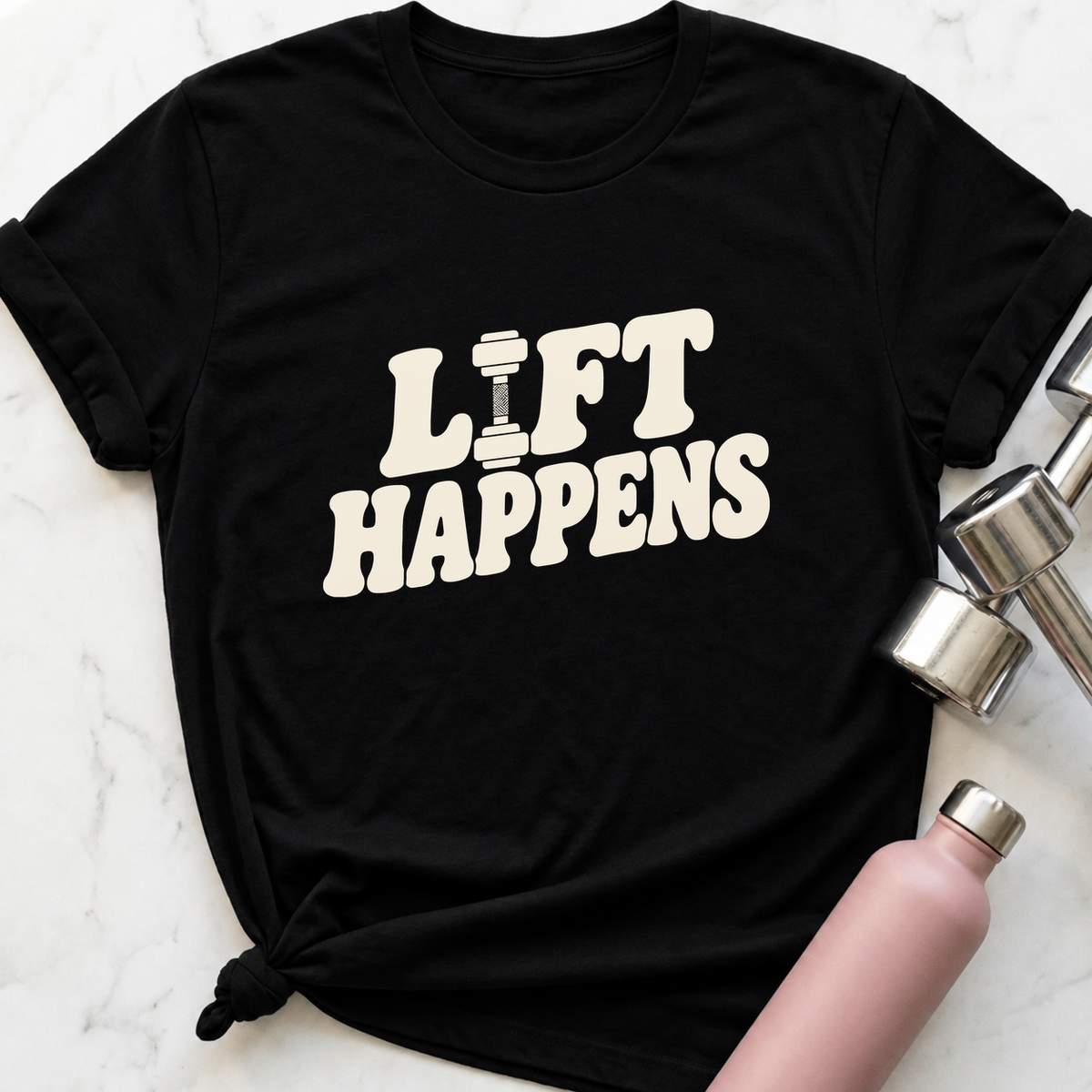 Lift Happens T-Shirt — Black