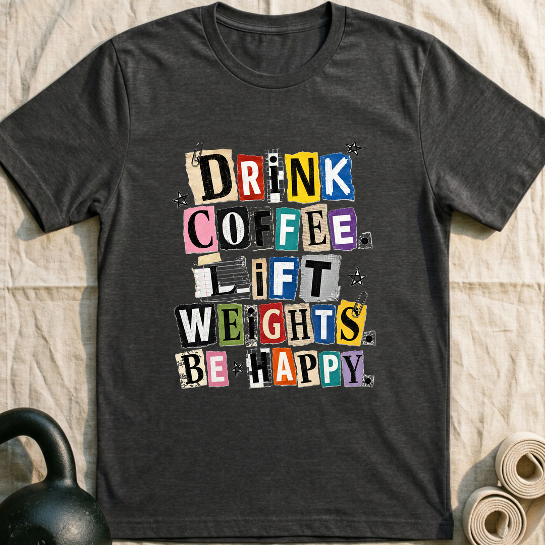 Drink Coffee Cutout T-Shirt — Dark Grey Heather