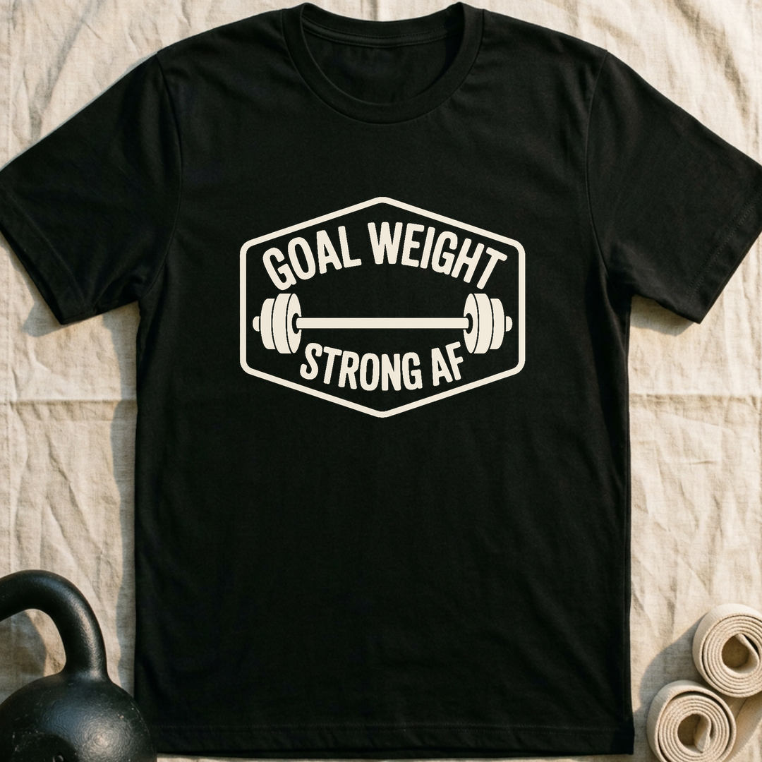 Goal Weight Badge T-Shirt — Black