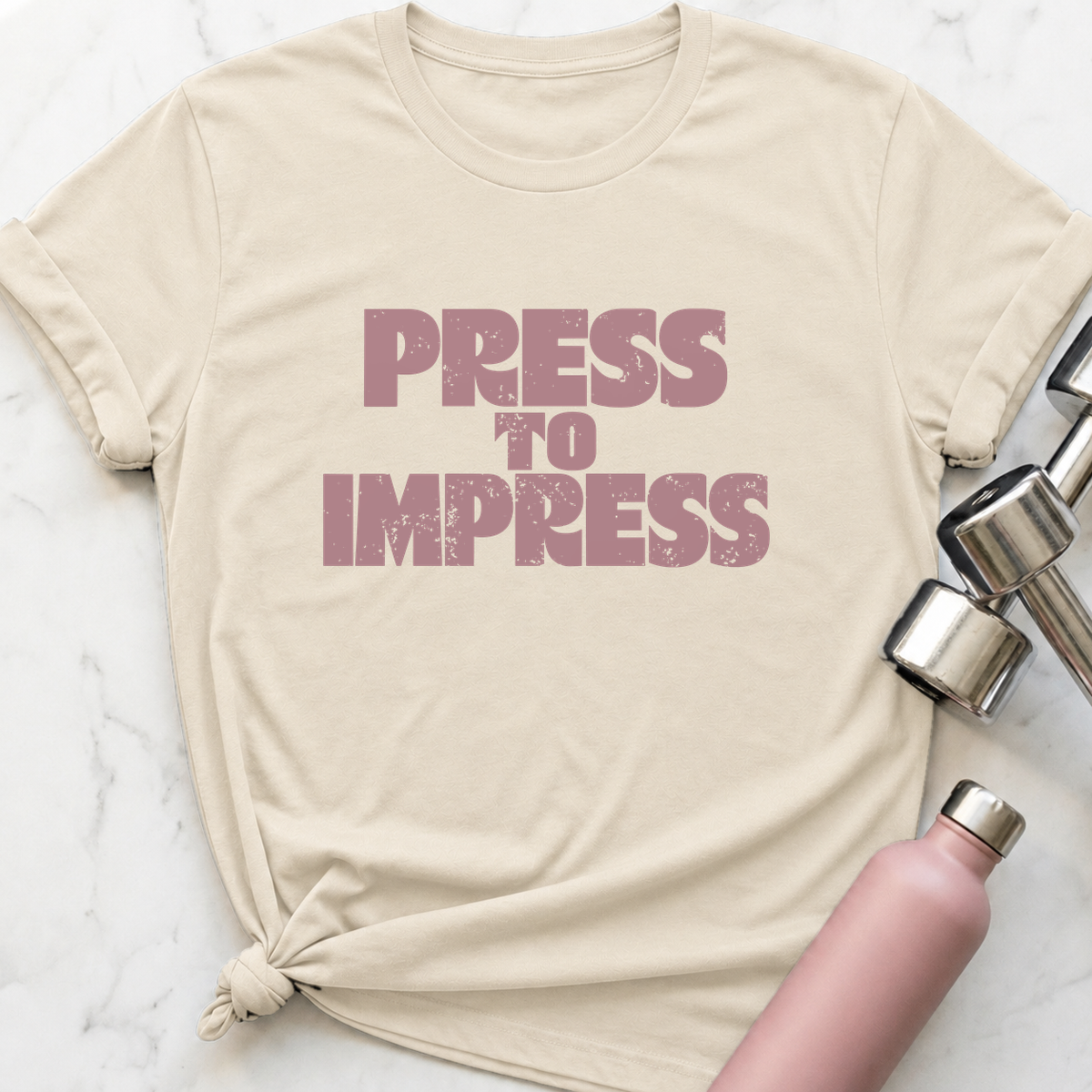 Press To Impress T-Shirt — Natural