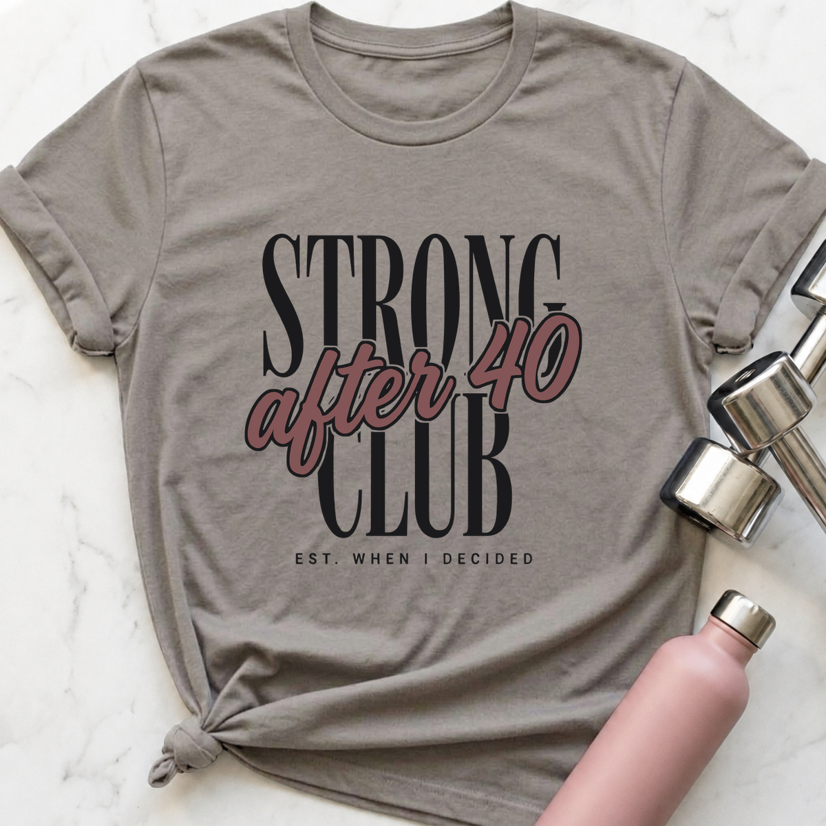 Strong After 40 Club T-Shirt — Athletic Heather