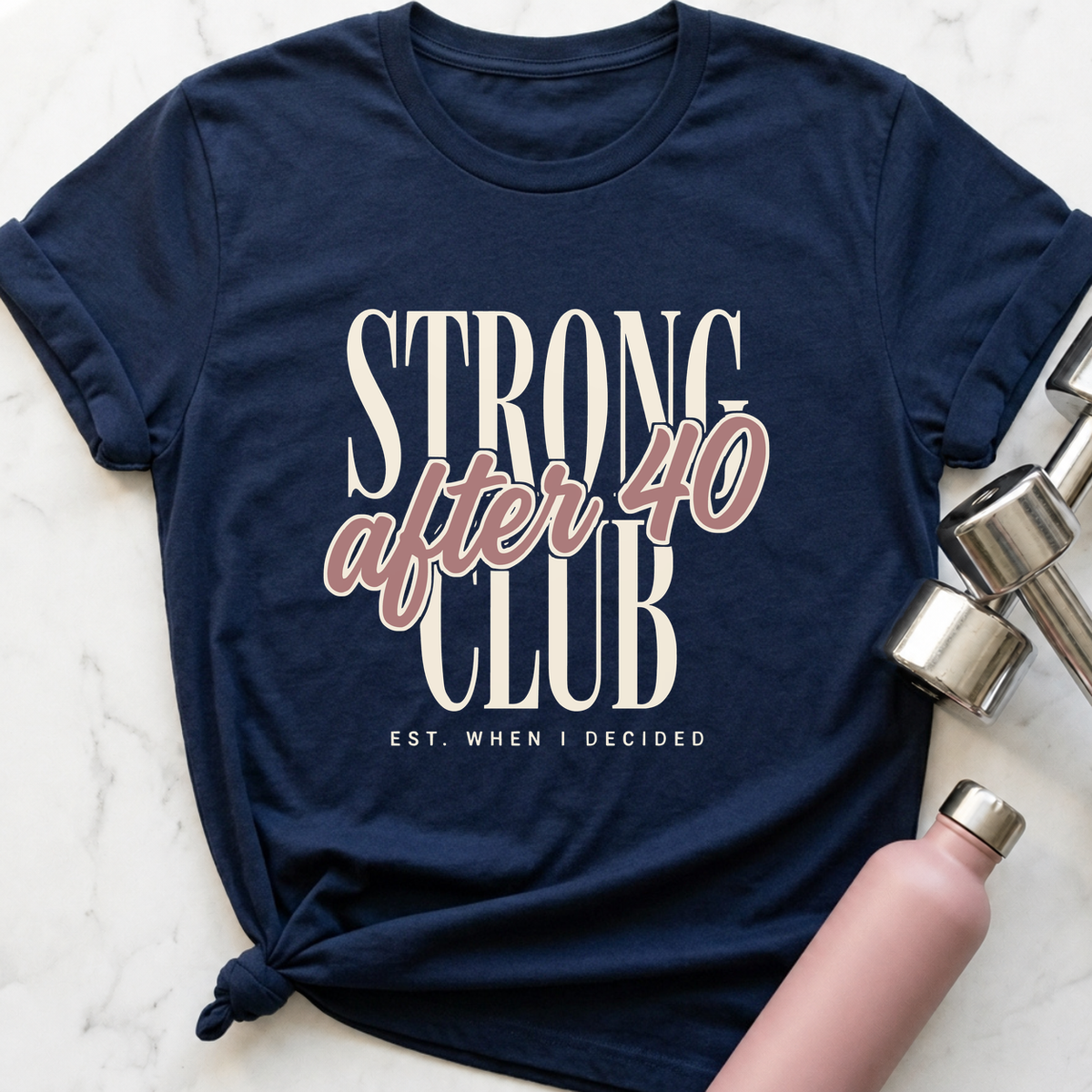 Strong After 40 Club T-Shirt — Navy