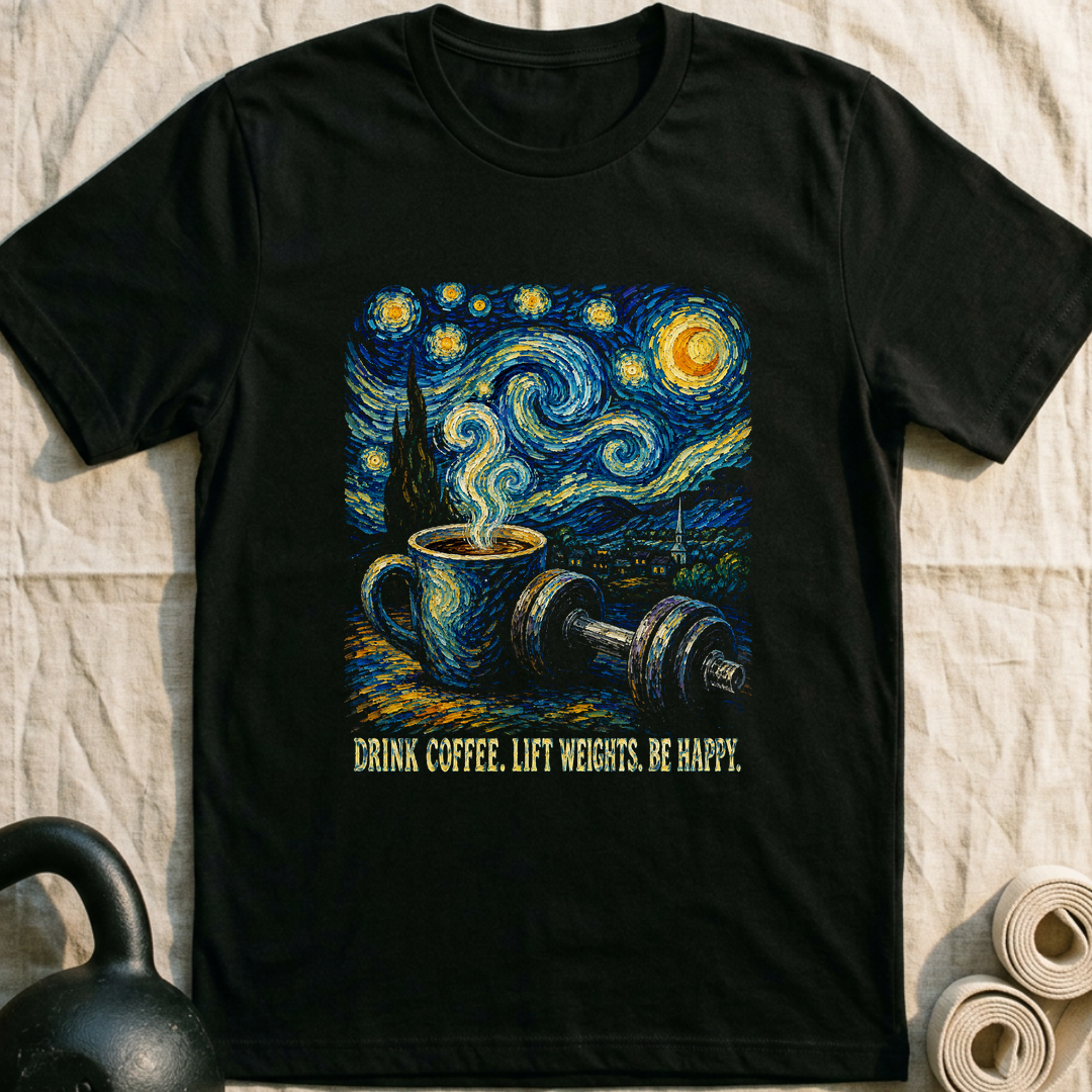 Drink Coffee Swirl T-Shirt — Black