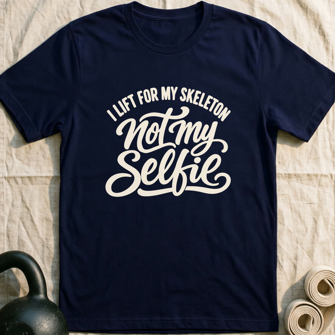 Skeleton Not Selfie T-Shirt — Navy