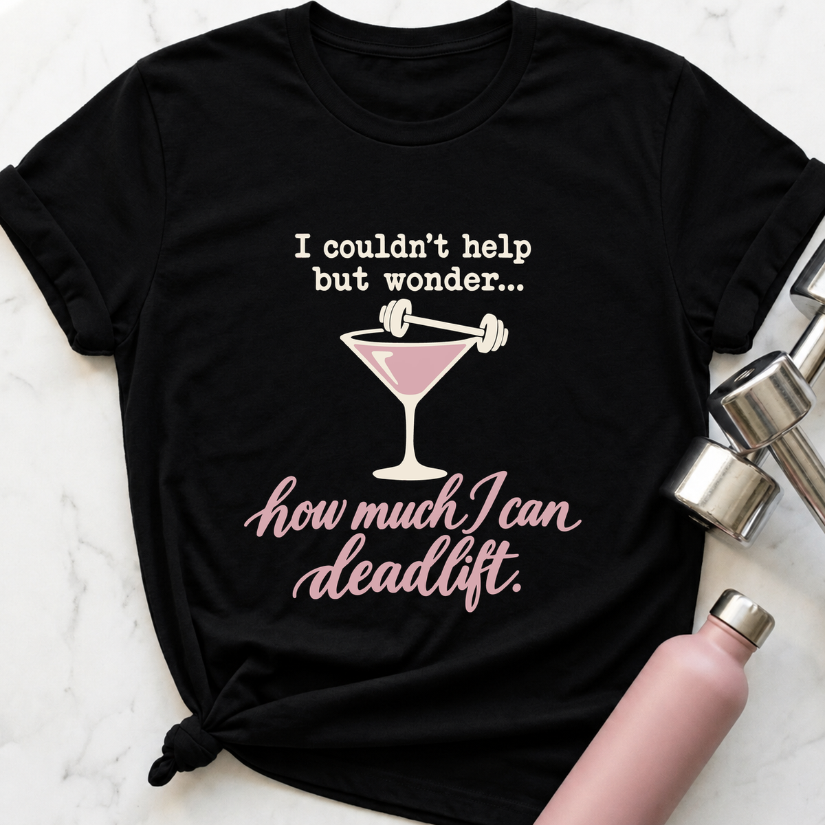 I Couldn't Help But Wonder Cocktail T-Shirt — Black