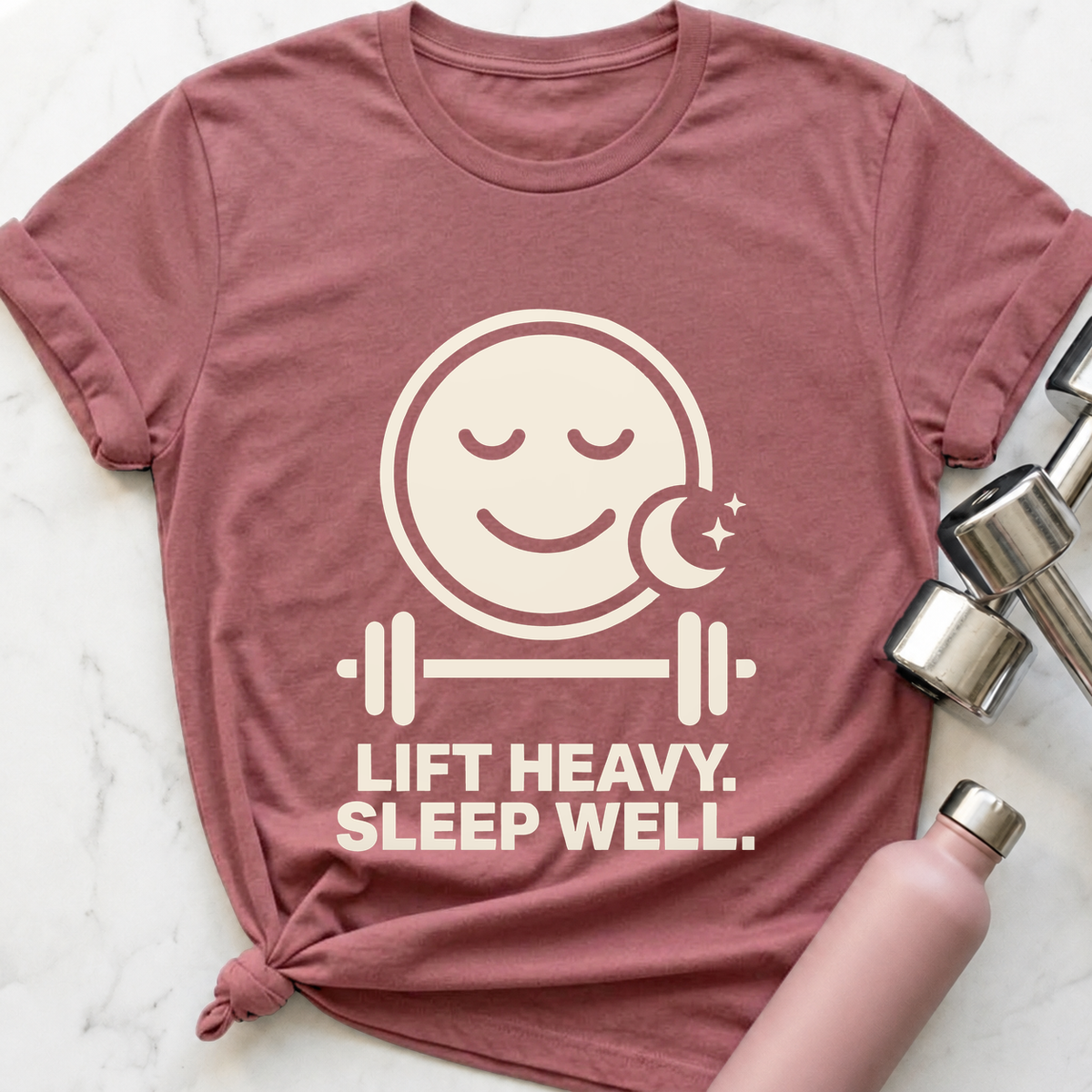 Lift Heavy Sleep Well T-Shirt — Mauve