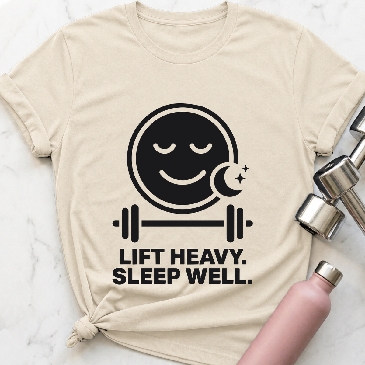 Lift Heavy Sleep Well T-Shirt — Natural