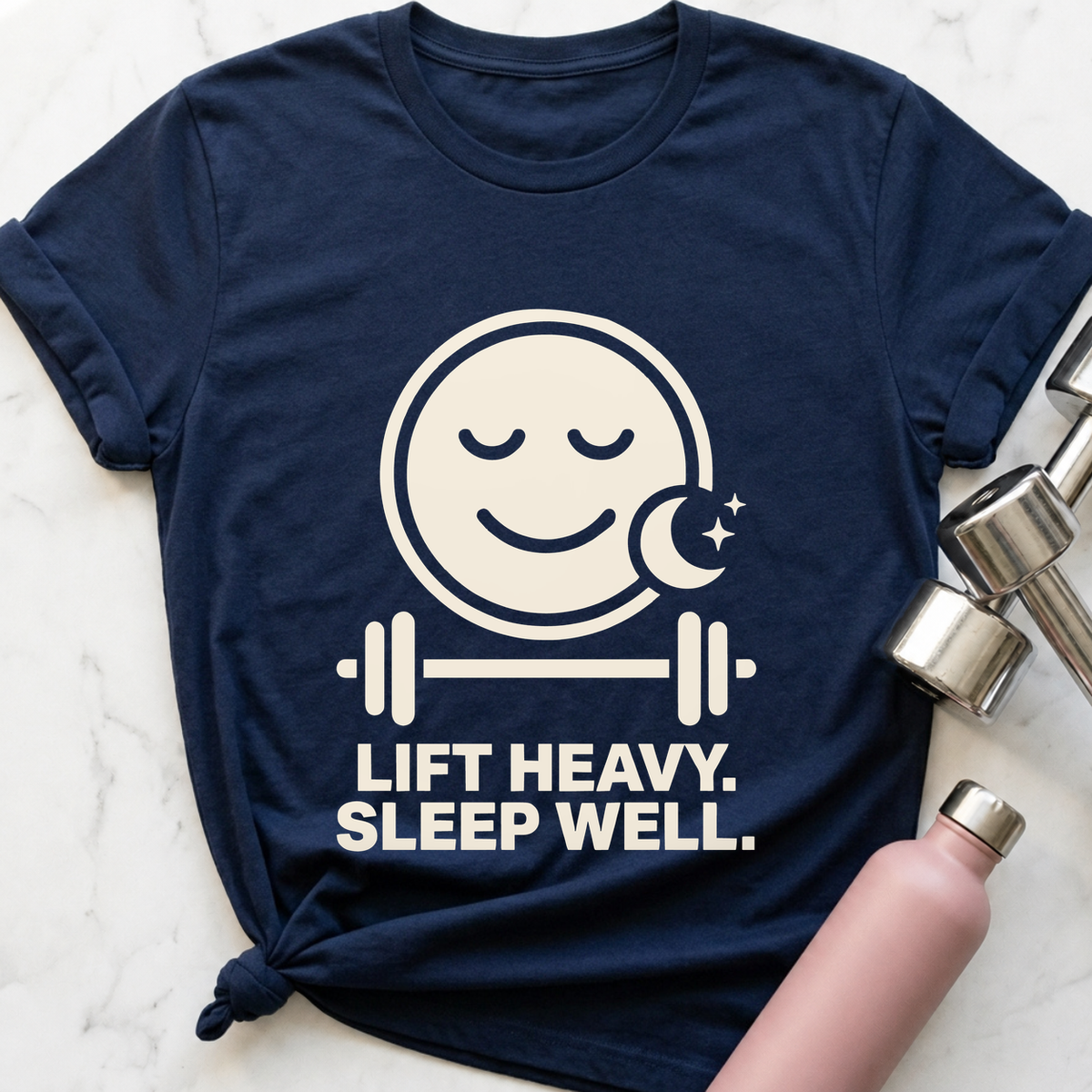 Lift Heavy Sleep Well T-Shirt — Navy