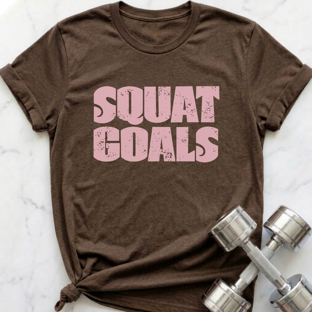 Squat Goals T-Shirt — Heather Brown