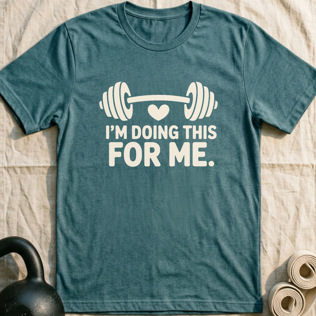 Doing This For Me Heart T-Shirt — Heather Deep Teal