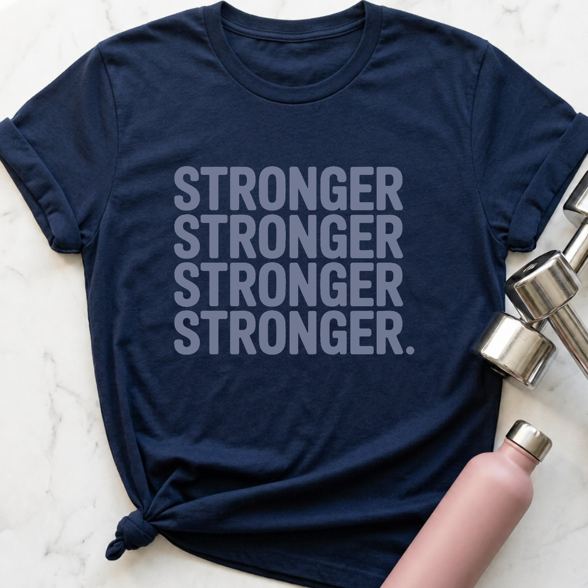 Stronger Stronger Stronger T-Shirt — Navy