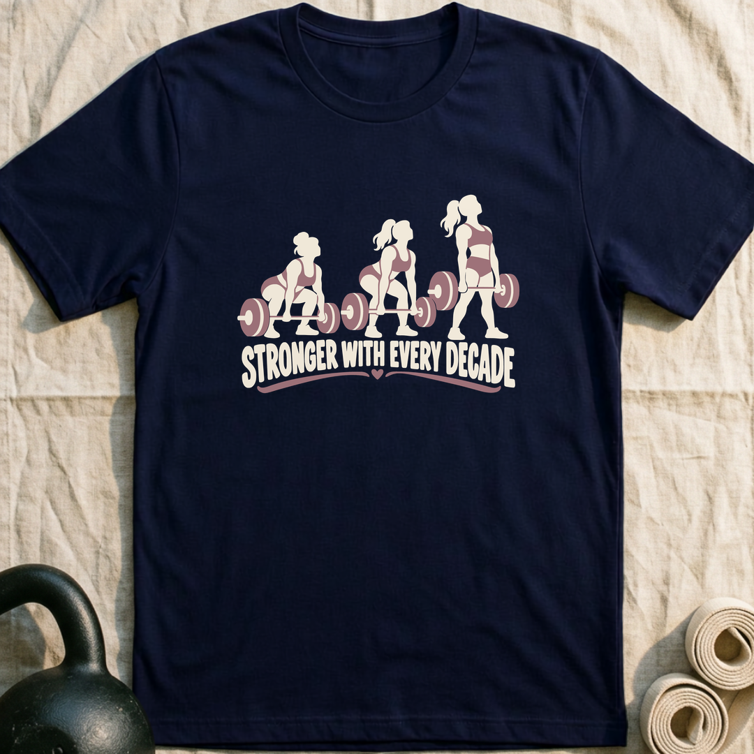 Stronger Every Decade T-Shirt — Navy