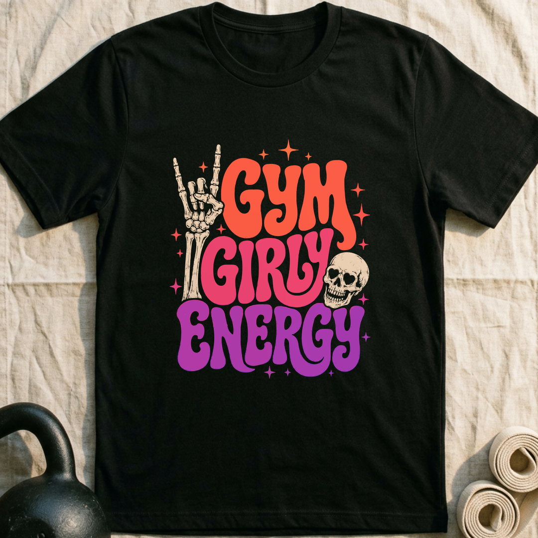 Gym Girly Neon T-Shirt — Black