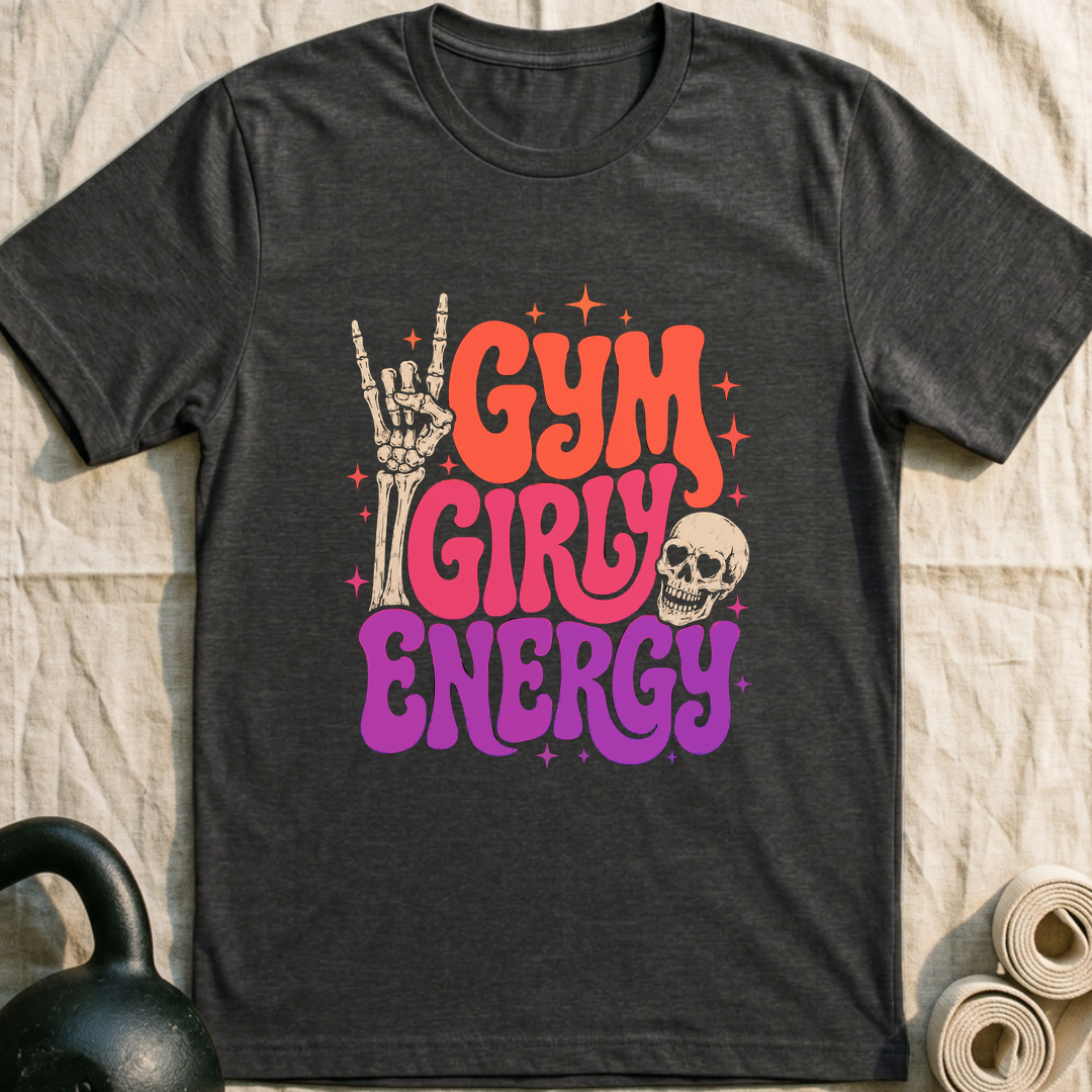 Gym Girly Neon T-Shirt — Dark Grey Heather