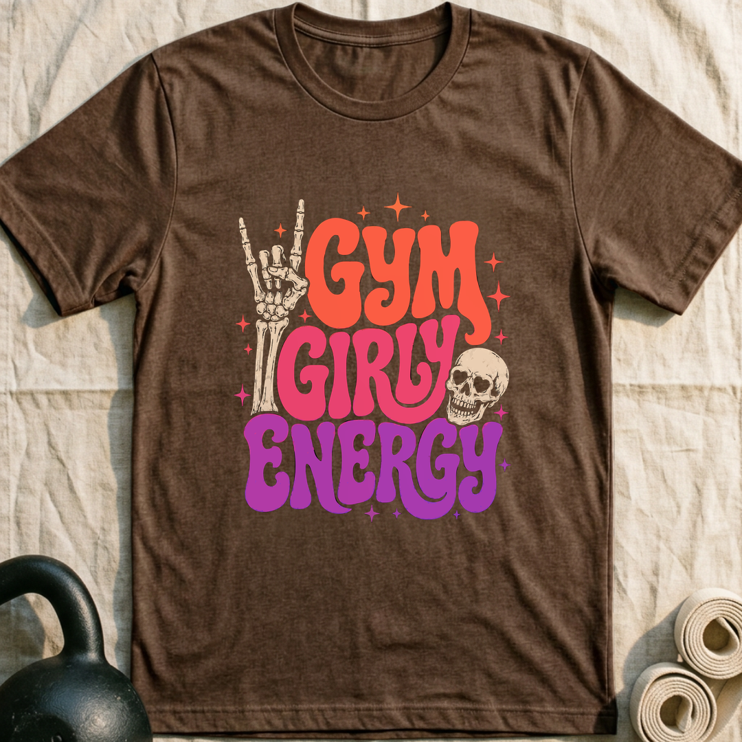 Gym Girly Neon T-Shirt — Heather Brown