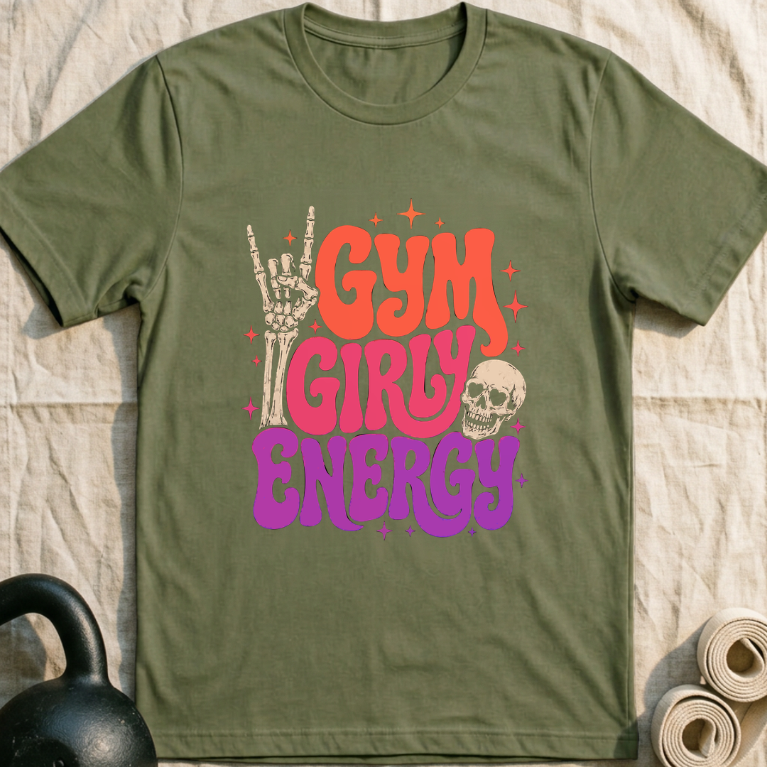 Gym Girly Neon T-Shirt — Military Green