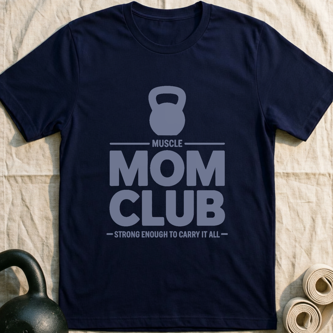 Muscle Mom Club T-Shirt — Navy