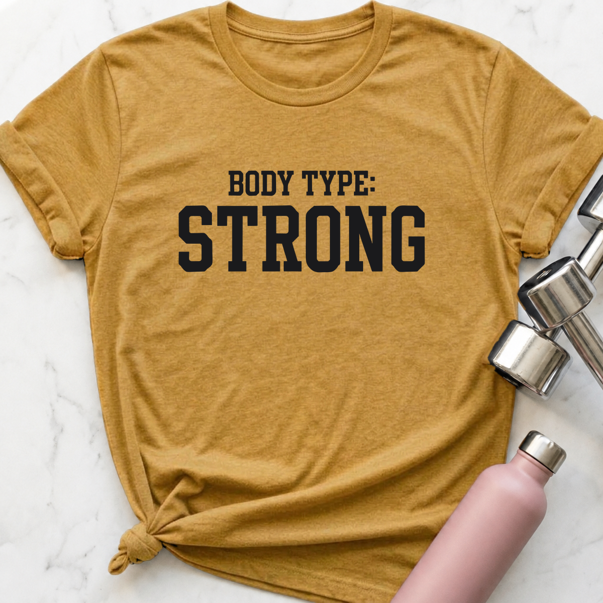Body Type Strong T-Shirt — Heather Mustard