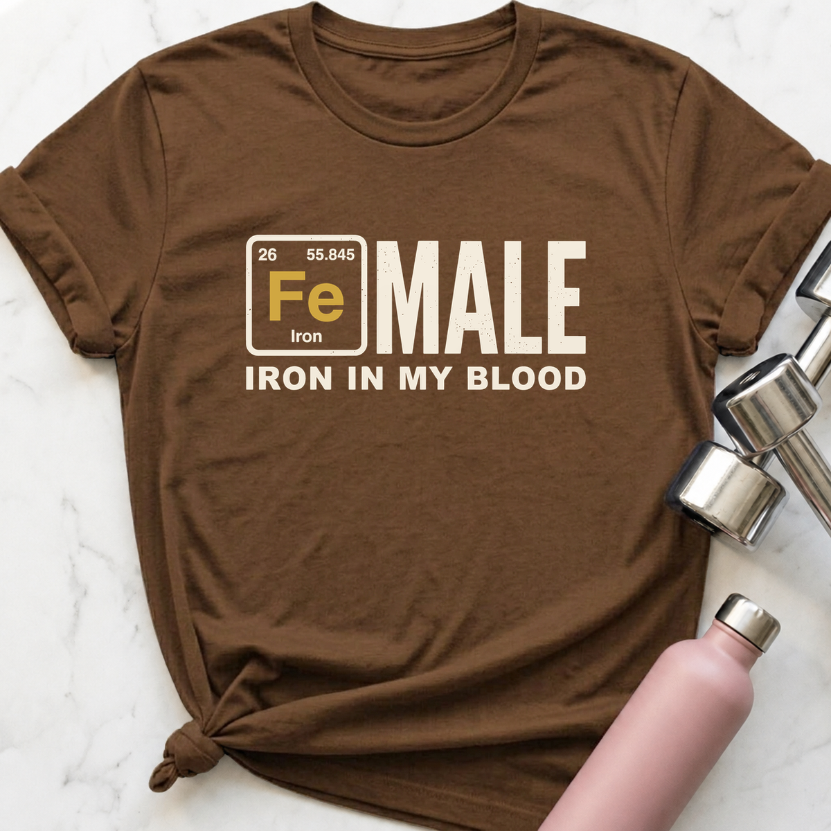 Fe Male Iron In My Blood T-Shirt — Heather Brown