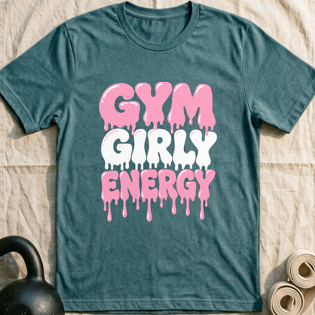 Gym Girly Drip T-Shirt — Heather Deep Teal