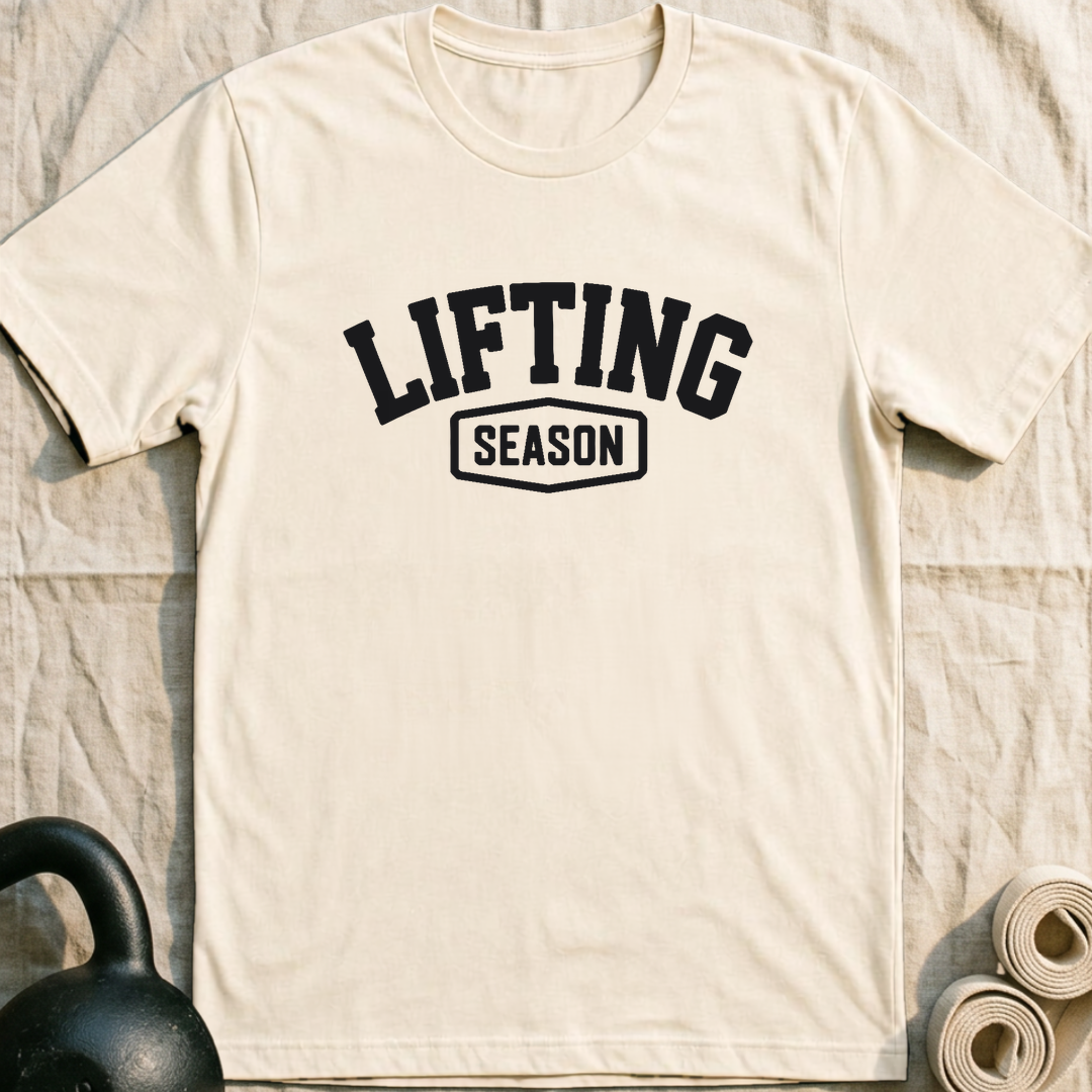 Lifting Season Shield T-Shirt — Natural