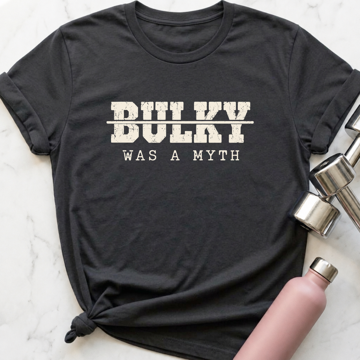 Bulky Was A Myth T-Shirt — Dark Grey Heather