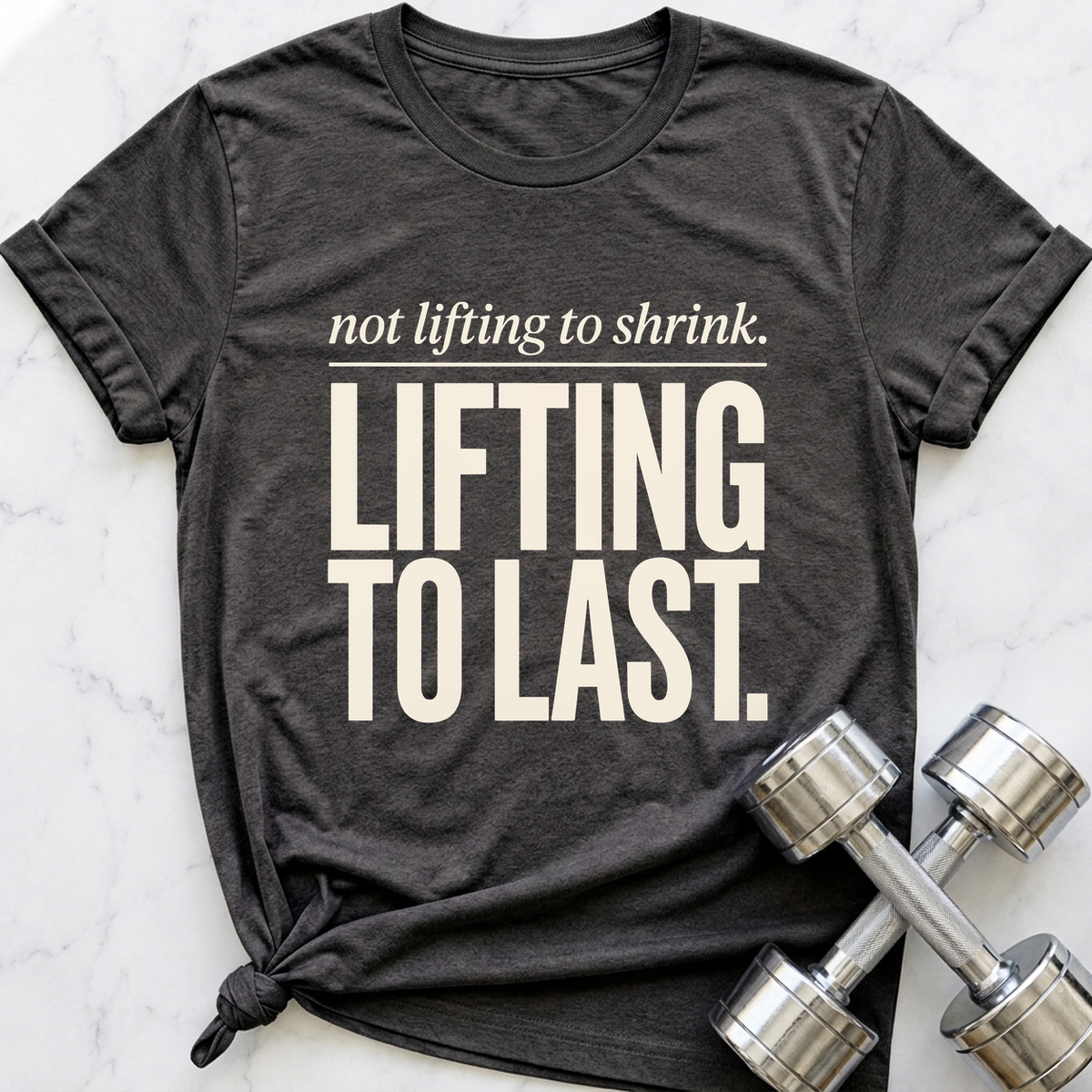 Not Lifting To Shrink T-Shirt — Dark Grey Heather