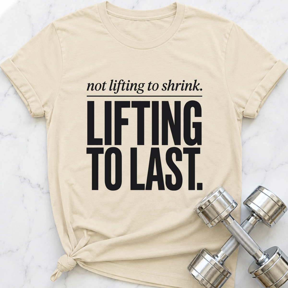Not Lifting To Shrink T-Shirt — Natural