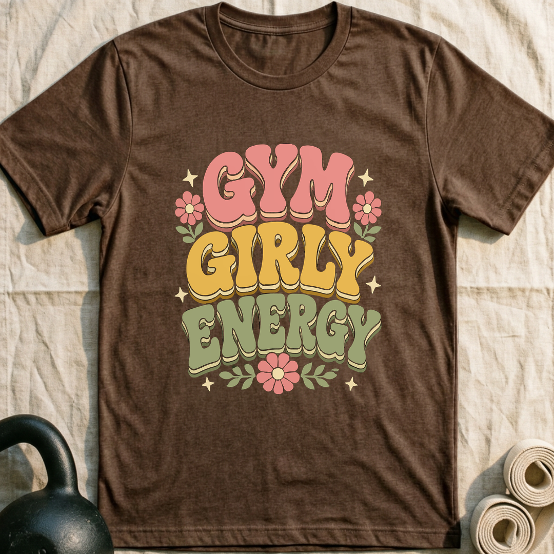 Gym Girly Bloom T-Shirt — Heather Brown